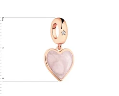 Zawieszka srebrna beads z cyrkonią i emalią - serce