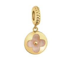 Zawieszka srebrna beads z masą perłową - kwiat