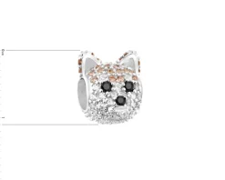 Zawieszka srebrna beads z cyrkoniami - lis