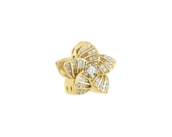 Zawieszka srebrna beads z cyrkoniami - kwiat