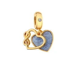 Zawieszka srebrna beads z cyrkonią i emalią - serce, nieskończoność