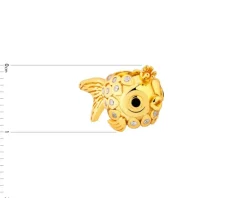 Zawieszka srebrna beads z cyrkoniami - złota rybka