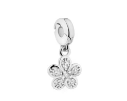 Zawieszka srebrna new charms z cyrkoniami - kwiat