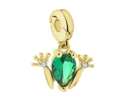 Zawieszka srebrna new charms z cyrkoniami - żaba