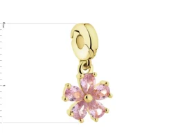 Zawieszka srebrna new charms z cyrkoniami - kwiat