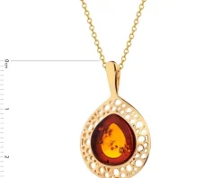 Zawieszka srebrna z bursztynem