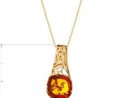 Zawieszka srebrna z bursztynem