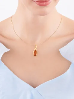 Zawieszka srebrna z bursztynem