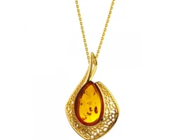 Zawieszka srebrna z bursztynem