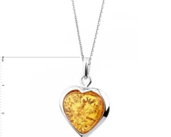 Zawieszka srebrna z bursztynem