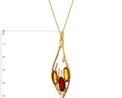 Zawieszka srebrna z bursztynem