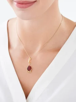 Zawieszka srebrna z bursztynem