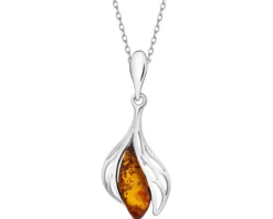 Zawieszka srebrna z bursztynem