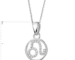 Zawieszka srebrna z cyrkoniami - Lew