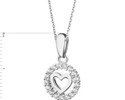 Zawieszka srebrna z cyrkoniami - serce