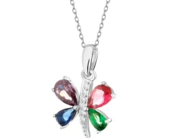 Zawieszka srebrna z cyrkoniami - motyl