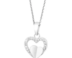 Zawieszka srebrna z cyrkoniami - serca