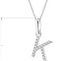 Zawieszka srebrna z cyrkoniami - litera K