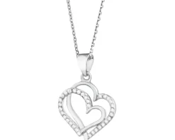 Zawieszka srebrna z cyrkoniami - serce