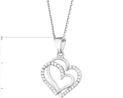 Zawieszka srebrna z cyrkoniami - serce