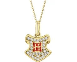 Zawieszka srebrna z cyrkoniami i emalią - Harry Potter, Hogwart, Warner Bros. Discovery