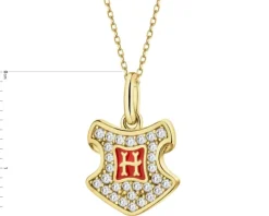 Zawieszka srebrna z cyrkoniami i emalią - Harry Potter, Hogwart, Warner Bros. Discovery