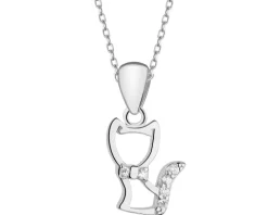 Zawieszka srebrna z cyrkoniami - kot