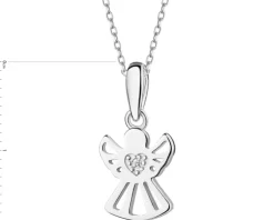 Zawieszka srebrna z cyrkoniami - aniołek