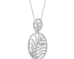 Zawieszka srebrna z cyrkoniami - liść