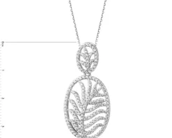 Zawieszka srebrna z cyrkoniami - liść