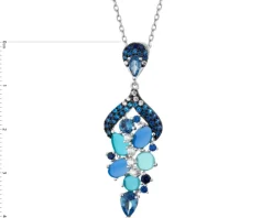 Zawieszka srebrna z cyrkoniami i szlifowanym szkłem