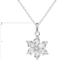 Zawieszka srebrna z cyrkoniami - kwiat