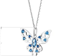 Zawieszka srebrna z cyrkoniami - motyl