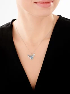 Zawieszka srebrna z cyrkoniami - motyl