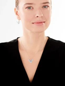 Zawieszka srebrna z cyrkoniami - motyl