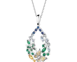 Zawieszka srebrna z cyrkoniami - motyle