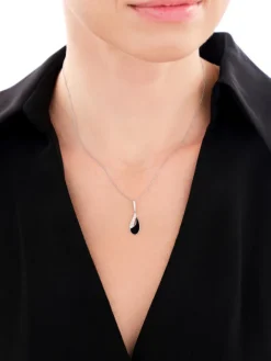 Zawieszka srebrna z cyrkoniami i emalią