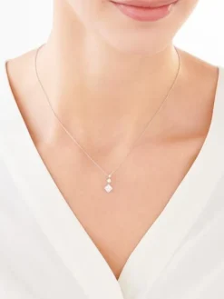 Zawieszka srebrna z cyrkoniami - kwadraty