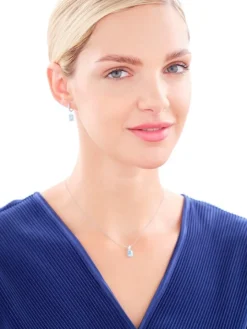 Zawieszka srebrna z cyrkonią i emalią