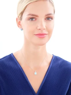 Zawieszka srebrna z cyrkonią i emalią