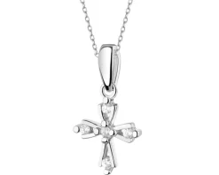 Zawieszka srebrna z cyrkoniami - krzyż
