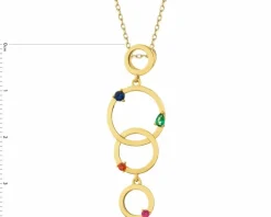 Zawieszka srebrna z cyrkoniami - koła