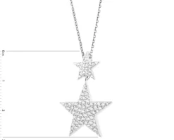 Zawieszka srebrna z  cyrkoniami - gwiazdy