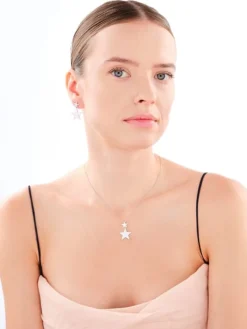 Zawieszka srebrna z  cyrkoniami - gwiazdy