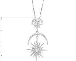 Zawieszka srebrna z cyrkoniami - gwiazdy, Księżyce