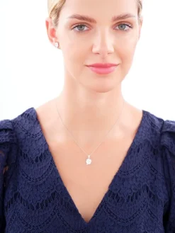 Zawieszka srebrna z cyrkonią - koniczyna