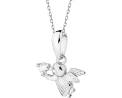 Zawieszka srebrna z cyrkonią - aniołek