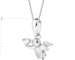 Zawieszka srebrna z cyrkonią - aniołek