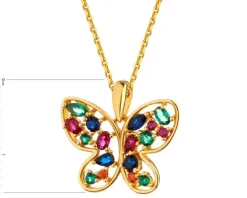 Zawieszka srebrna z cyrkoniami - motyl