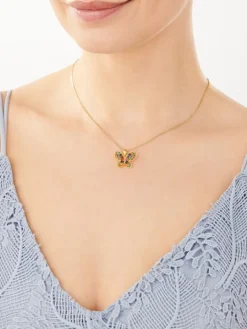 Zawieszka srebrna z cyrkoniami - motyl